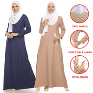 Jubah Muslimah QISTINA / Women Muslim Robe, Murah, Labuh, Plus Size, Wudhu &amp; Nursing Friendly, YULIAQARIRA