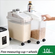 10KG Kitchen Storage Container Insect-Proof Moisture-Proof Rice Box With Wheel Sealed Cereals Bucket
