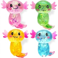 Axolotl Squishy Fidget Toys 4Pcs Soft Stress Relief for Kids Adults
