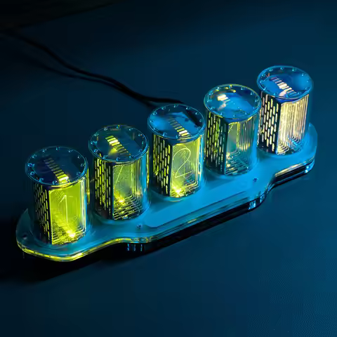 RGB Nixie Tube Clock LED Transparent Acrylic Glow Digital Tube Clocks Electronic Watch Table Clock H