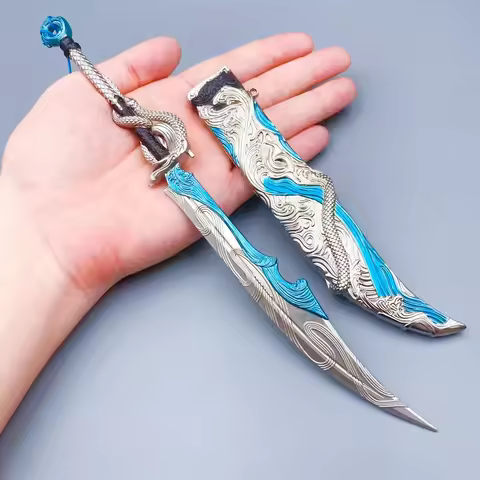 10.6inch 27cm Where WINDS MEET Katana Sephiroth Anime Cosplay Prop Metal Damascus Sword Knife Real S