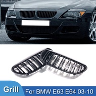 Pulleco For BMW 6 Series M6 E63 E64 630i 650i 645ci M Car Front Bumper Kidney Grill Gloss Black Doub