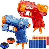 2 Pack Mini Blaster Guns Set for Nerf, Small Toy Pistol for Boys with 20 Refill Foam Darts, 2 Wristbands, Birthday Gifts, Stocking Stuffers for Toddlers and Age 3-5 5-7 8-12 Year Olds Kids and Adults