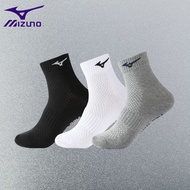 Mizuno ถุงเท้ากีฬา Meizuno ถุงเท้ากีฬาขนาดกลางสำหรับผู้ชายถุงเท้ากีฬาฤดูร้อนสั้นแบดมินตันวิ่งออกกำลั