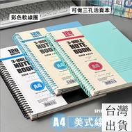 Taiwan Shipping Notebook Horizontal Line Notebook Loose-leaf Notebook Coil Notepad Diary PP Soft Ame