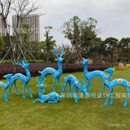 Ornaments Lawn Glass Steel Beauty Area Simulation Deer Landscape Outdoor Chen Simulation Shopping Ma