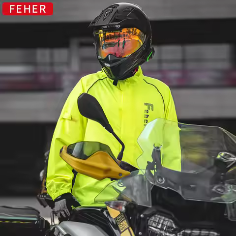 FEHER Motorcycle Riding Raincoat Summer Rainstorm-proof Split Poncho Motorbike Raincoat Set Capa De 