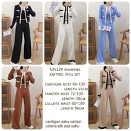 YR 3m SET 40412 TM THREE M SHARONA KNITTED 3PCS PREMIUM FASHION IMPORTED SET Wanita