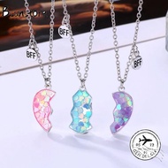 BSUNSTORE 3Pcs BFF Necklaces, Cute Friendship Jewelry Matching Heart Pendant Necklace, Friendship Al