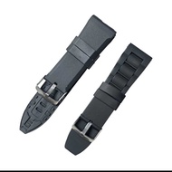 Plain black rubber watch strap 26mm 28mm original rubber watch strap wholesale