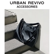 K-J URBAN REVIVO2023Autumn New Men's Large Capacity Fashionable Commuter Portable Messenger BagUAMB30017 Black JUVA