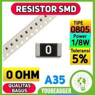 SMD Resistor 0 Ohm 0805 5% 1/8W