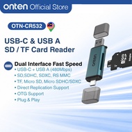 ONTEN 2-IN-2 USB-C & USB-A SD/TF Card Reader /OTG/ USB 3.0 Type-C Micro SD Memory Card Adapter