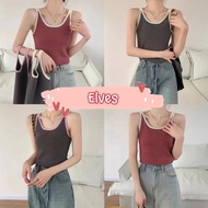 Elves Knitted Tank Top Striped Spaghetti Strap ~7673~ -C