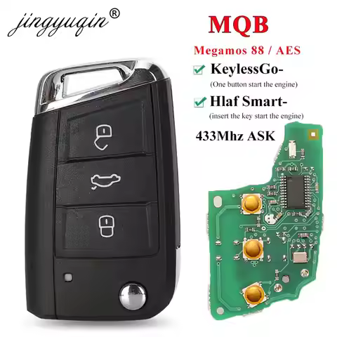 Jingyuqin Remote Car Key 434MHz MQB48 for VW Seat Leon Ateca Golf7 MK7 Touran Polo Tiguan Skoda Octa