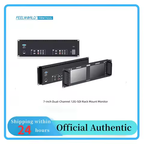 FRM701G Dual 7 Inch 3RU Rack Monitor 12G-SDI HDMI 2.0 4K 3D-LUT Tally for Broadcast Studio
