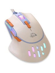 有線電競滑鼠，6種RGB背光，可調節12800 DPI，內置巨集編程，符合人體工學設計，USB接口即插即用，與筆記本電腦兼容