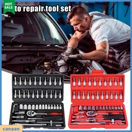 canaan|  Auto Repair Tool Set Chrome Vanadium Steel Tools 46pcs Car Wrench Kit – Heavy Duty Torque W