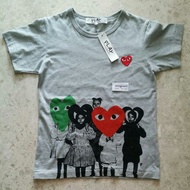 S Japan CDG Play Grey Tee Shirt Grey With Childs