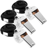 H&amp;S Referee Whistles for Outdoor Camping - 3pcs Stainless Steel Coach &amp; Referee Whistles for Sports and Dog Training - Football Whistle with Lanyard for Teachers