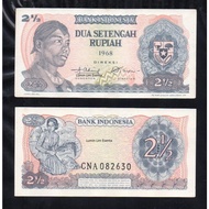 Big 1107 Indonesia 2-Setengah Rupiah Soedirman 1968 Aunc Flek Per 1