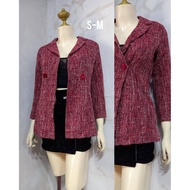 korean tweed blazer maroon coat for woman blazer formal attire cardigan jacket for woman