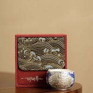 He Fusen Silver 999 Gilt Silver Tea Cup Household Blue White Dragon Phoenix Master Cup Ceramic Kung 