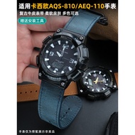 Substitute Casio Casio Casio AQS810 AQS800/AEQ-110/100W-735H/W-218H Strap Genuine Leather Modified R
