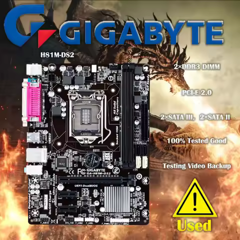 Gigabyte GA-H81M-DS2 Motherboard For Intel H81 DDR3 USB3.0 16GB LGA 1150 H81M DS2 Desktop Mainboard 