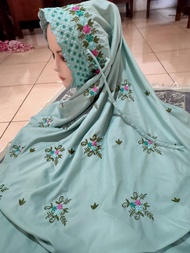 Mukena Lajuran Dewasa Polino Silk Warna Mukena Lajur Bordir Bunga Mukena Terusan Bordir Kudus Mukena