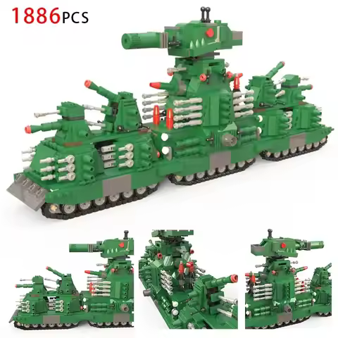 New Hot KV44 WW2 Military Tank Building Blocks Model Set Heavy AV7 War Weapons Tank Model Boys Toys 