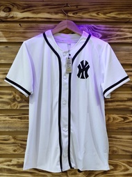 Baju Baseball NY PUTIH / kaos hip-hop pria dan wanita murah berkwalitas