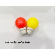 LLT Led Color Bulb B22 1W Ping Pong Pin Type Decoration ( Red Yellow )