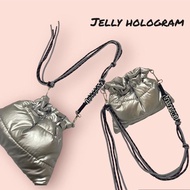 (FREE STRAP) JELLY BAG BY THALIABAG// TAS PUFFY TERMURAH// STRAP BAG MACRAME// BAG CHARM