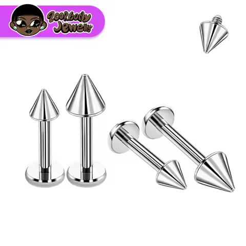 10pcs Implant Grade F136 Titanium Gothic Spike Labret Tragus Helix Bar Lip Bar Rings Stud Cartilage