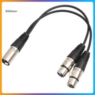 <Ribbitear> 03m XLR Y Splitter Cable 3 Pin 1 Male to 2 Female Convertor Adapter Cable