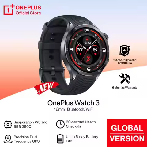Original OnePlus Watch 3 Global Version Smart Watch 1.5 inches AMOLED 32GB Memory Snapdragon W5 Wear