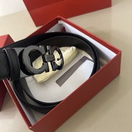 全新Salvatore Ferragamo 黑色男士皮帶
