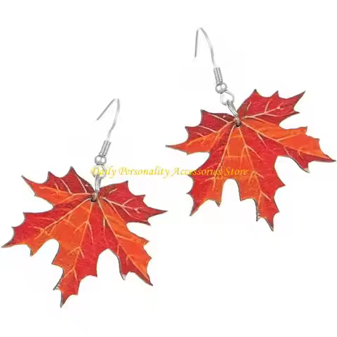 U6XE Autumn Maple Leaf Dangle Earrings Plant Jewelry for Women Nature Present