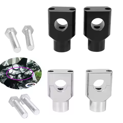 2X Motorcycle 7/8" 1" Handlebar Riser Clamp Aluminum For Harley Custom Springer Bobber Chopper 22mm 