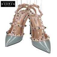 Valentino Rockstud 漆皮踝帶尖頭高跟鞋，34 號 [二手]