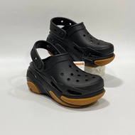 CROCS รองเท้าลำลองผู้ใหญ่ BUBBLE CRUSH CLOG รุ่นส้นสูง พร้อมส่งในไทย BLACK/WHITE Bubble Crush Clog