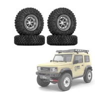 4Pcs 85Mm 1.55 Metal Beadlock Wheel Rims Tires Set For 1/10