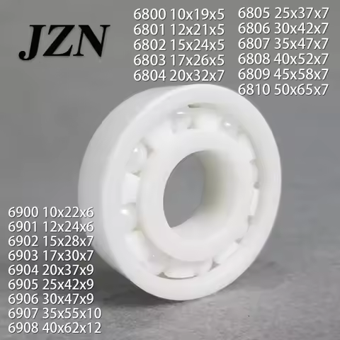 Free shipping 6800 6801 6802 6803 6804 6805 6806 6807 6808 6809 6810full ZrO2 ceramic ball bearing z