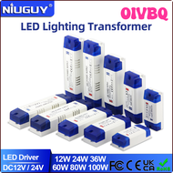 OIVBQ 12V Power Supply Adapter 110V 220V to 12V Lighting Transformer 12W 36W 60W 100W DC24 Volts Source LED Driver for LED Strip Light PAONC