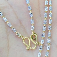 สร้อยคอเงินแท้ 92.5% Italy ชุบ 2กษัตริย์ (ทองคำขาว/ 18k) ลายถังSS 2มิล