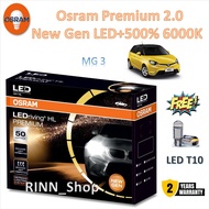 Osram หลอดไฟหน้า รถยนต์ Premium 2.0 New Gen LED+500% 50W 10000lm 6000K MG 3 รับประกัน 2 ปี แถมฟรี LE