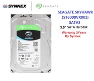 Seagate (ฮาร์ดดิสก์) HDD CCTV SEAGATE SKYHAWK 6TB (ST6000VX001) NAS Internal Hard Drive HDD 3.5 Inch
