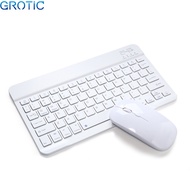 GROTIC Keyboard 10 inch Wireless Bluetooth LED Touchpad Mouse Set untuk iPad Smartphone PC Laptop
