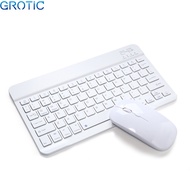 GROTIC Keyboard Mouse Set 10 inch Wireless Bluetooth untuk iPad Smartphone PC Laptop